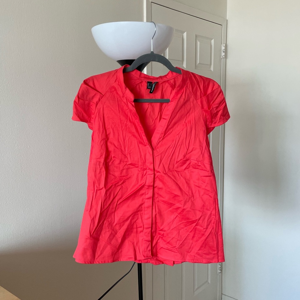 Mango Neon Orange Shirt Size L